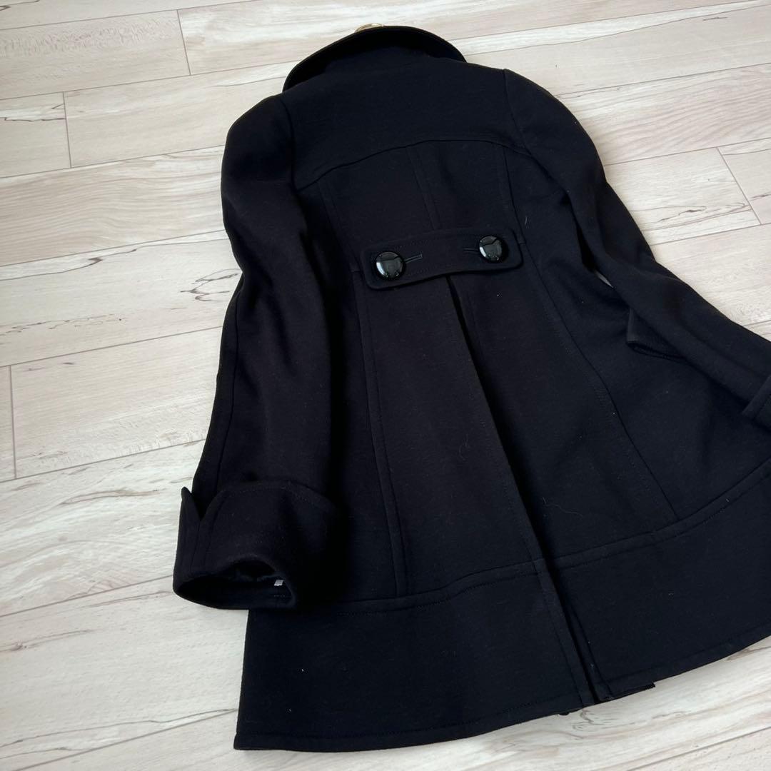 バーバリーブルーレーベル　ウールコート　チェック　Aライン　ビッグボタン