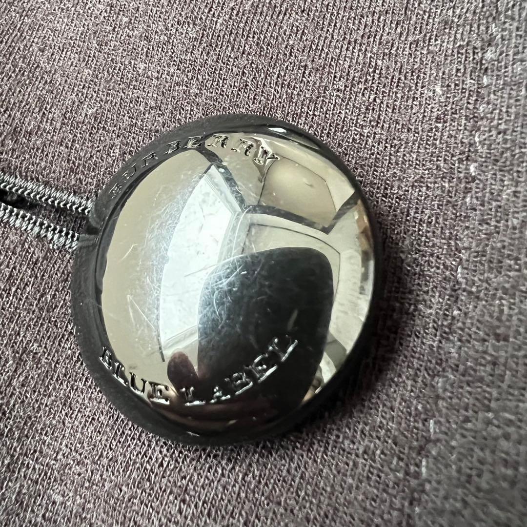 バーバリーブルーレーベル　ウールコート　チェック　Aライン　ビッグボタン