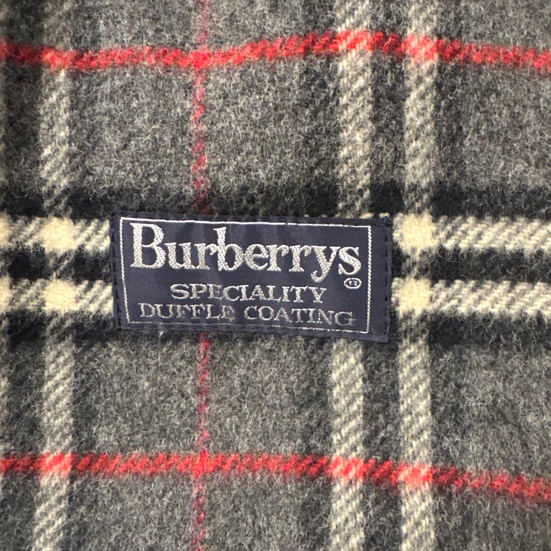 バーバリー ダッフルコート ノバチェック ウール100% グレー
