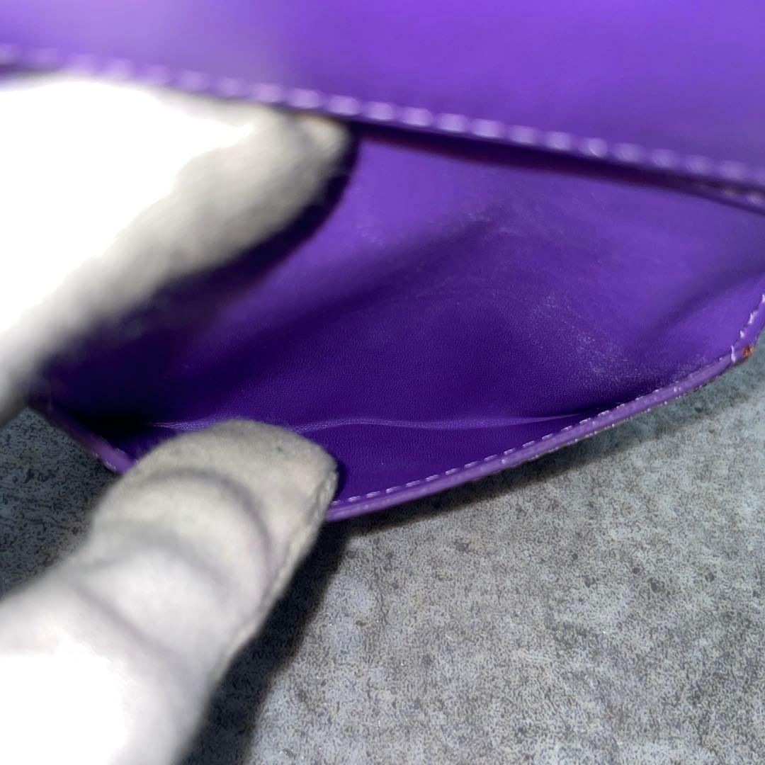 【希少】ルイヴィトン ヴェルニ 折り財布 紫 レッド系