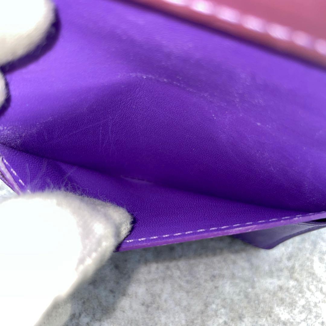 【希少】ルイヴィトン ヴェルニ 折り財布 紫 レッド系
