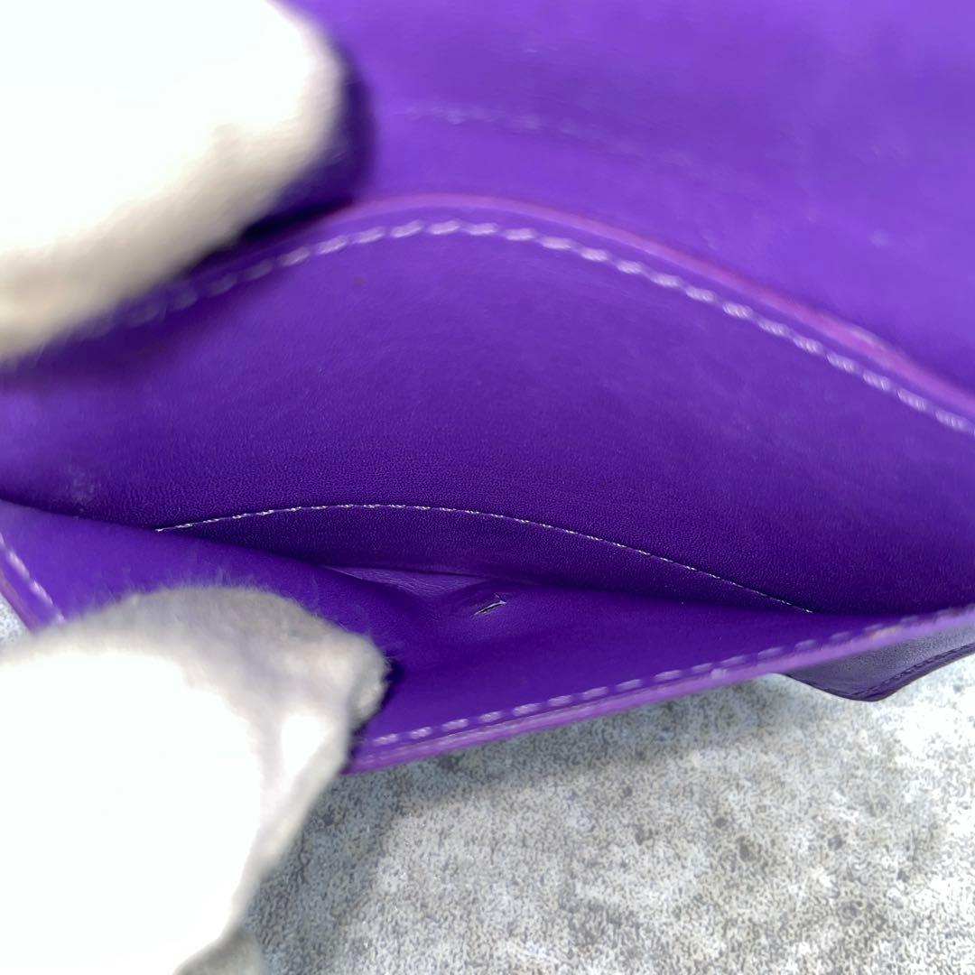 【希少】ルイヴィトン ヴェルニ 折り財布 紫 レッド系