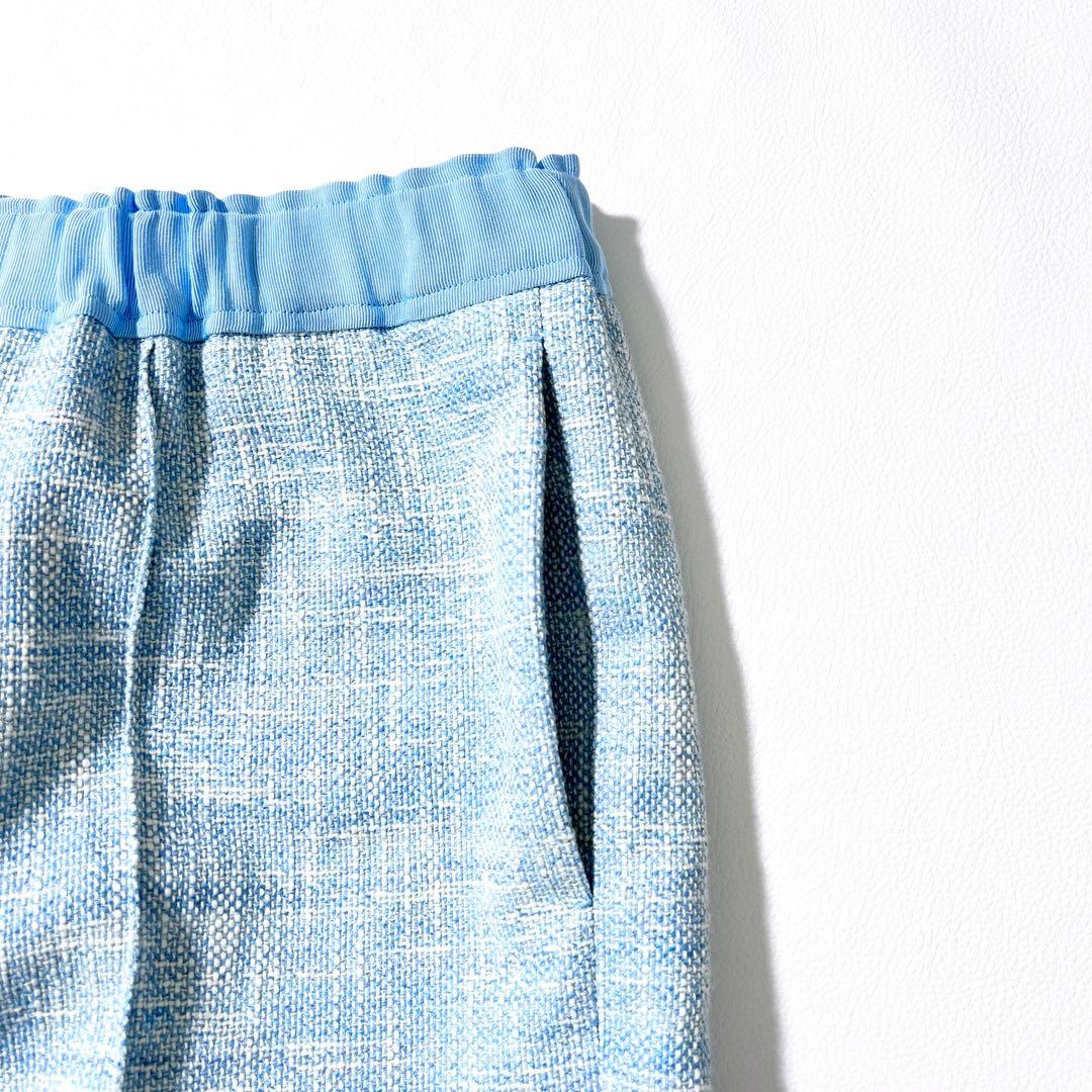 3175y美品 ドゥロワー 24SSナナコギャザーコットンツイードパンツ 春色♡