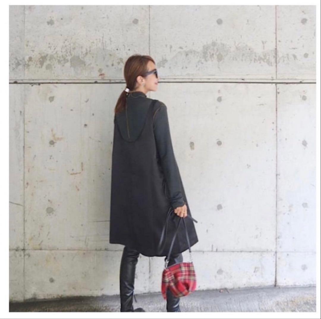 LINKABLE サテン　サイドリボン　ジャンパースカート　ブラック　黒