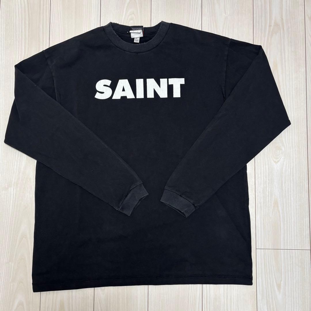 （1点のみ入荷！）セントマイケル SAINT ロンT ブラック 古着 Ｌサイズ