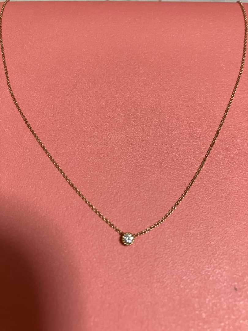 ゴールドチェーンネックレス クリアストーン付き