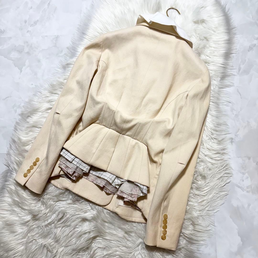 美品 ランウェイ ルイヴィトン フラワー フリル ジャケット 38 ベージュ