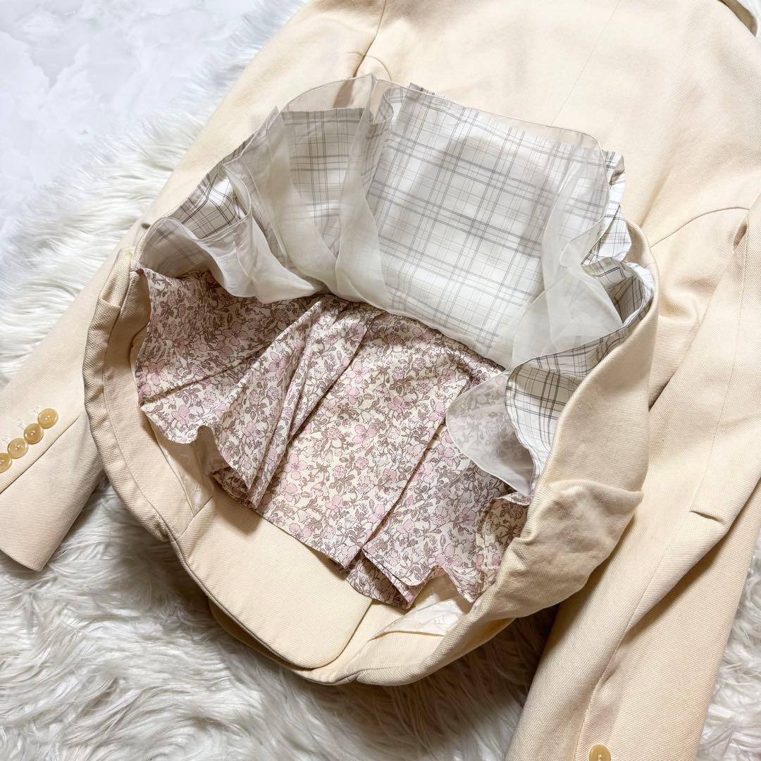 美品 ランウェイ ルイヴィトン フラワー フリル ジャケット 38 ベージュ