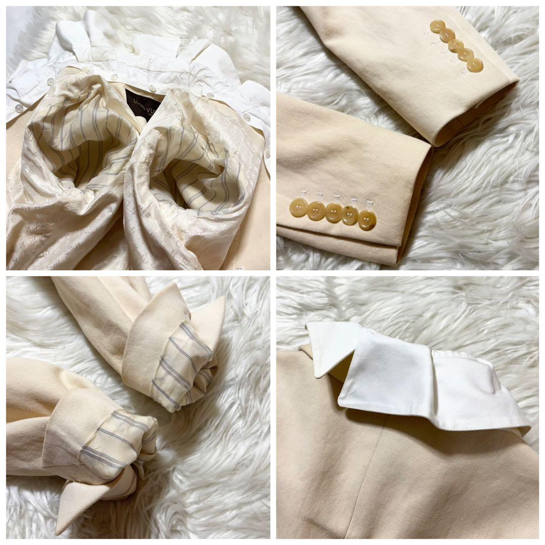 美品 ランウェイ ルイヴィトン フラワー フリル ジャケット 38 ベージュ