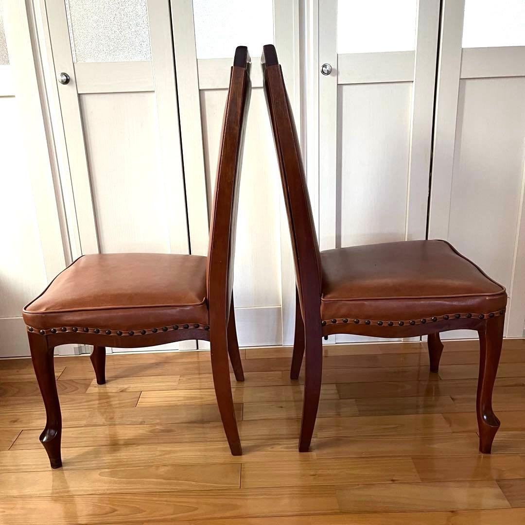 マルニ木工 ベルサイユ チェア 猫脚 鋲打ち ダイニングチェア 2脚セット