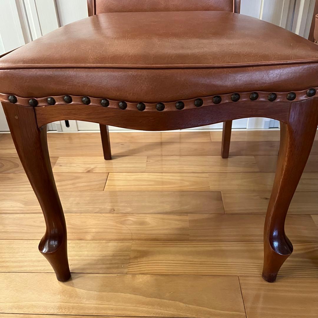 マルニ木工 ベルサイユ チェア 猫脚 鋲打ち ダイニングチェア 2脚セット