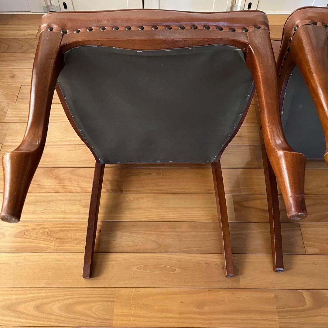 マルニ木工 ベルサイユ チェア 猫脚 鋲打ち ダイニングチェア 2脚セット