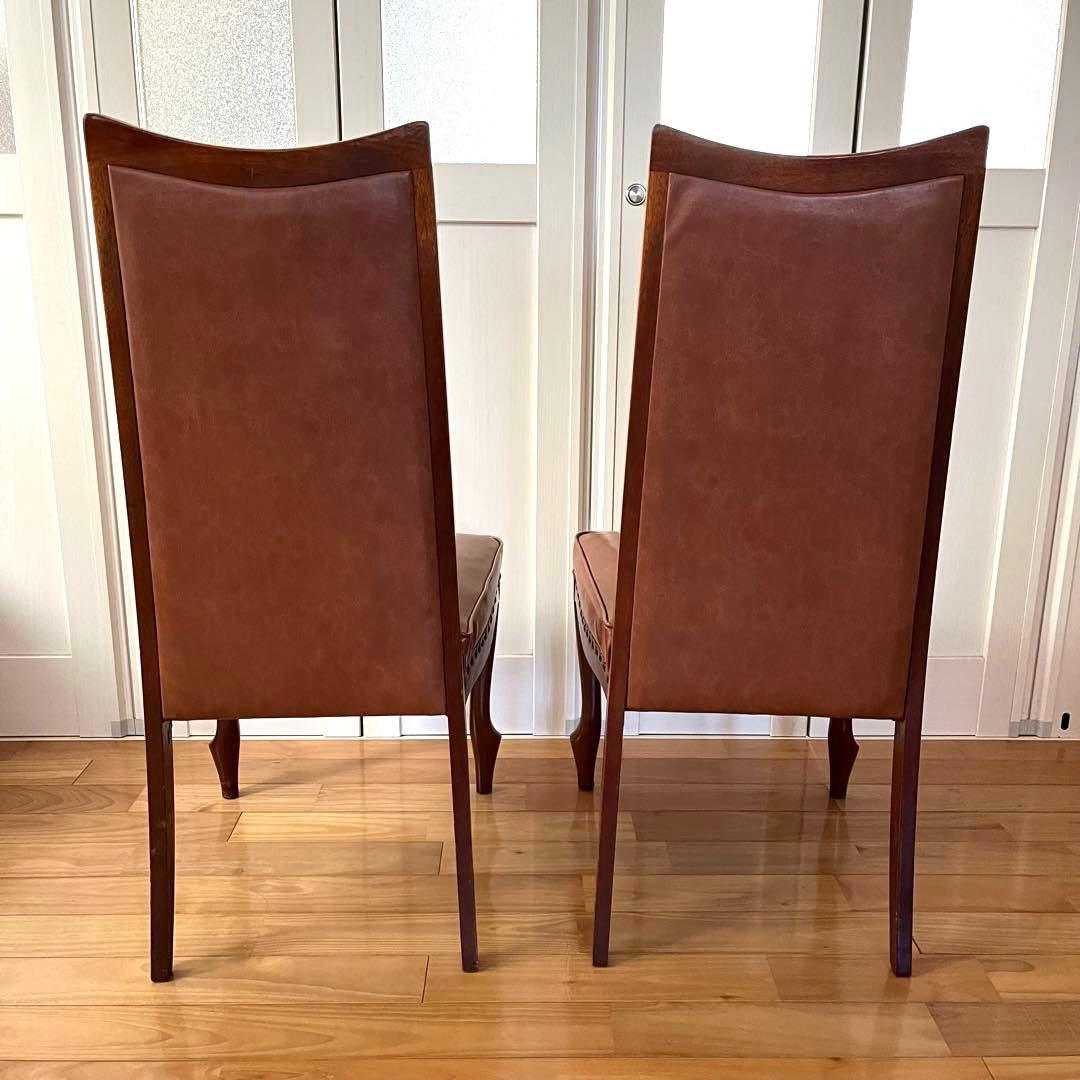 マルニ木工 ベルサイユ チェア 猫脚 鋲打ち ダイニングチェア 2脚セット