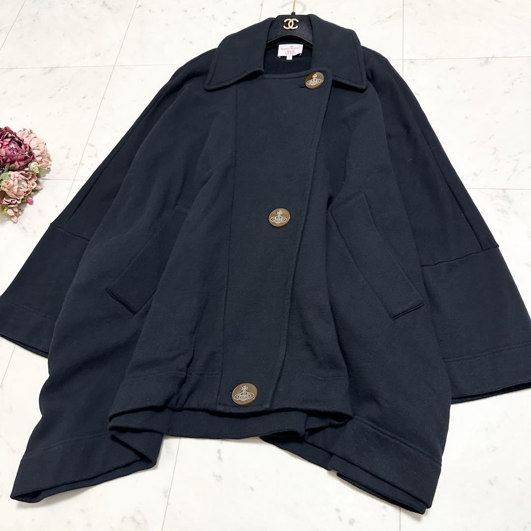 人気❤️ヴィヴィアンウエストウッド　ポンチョ　ケープコート　オーブ　黒　M