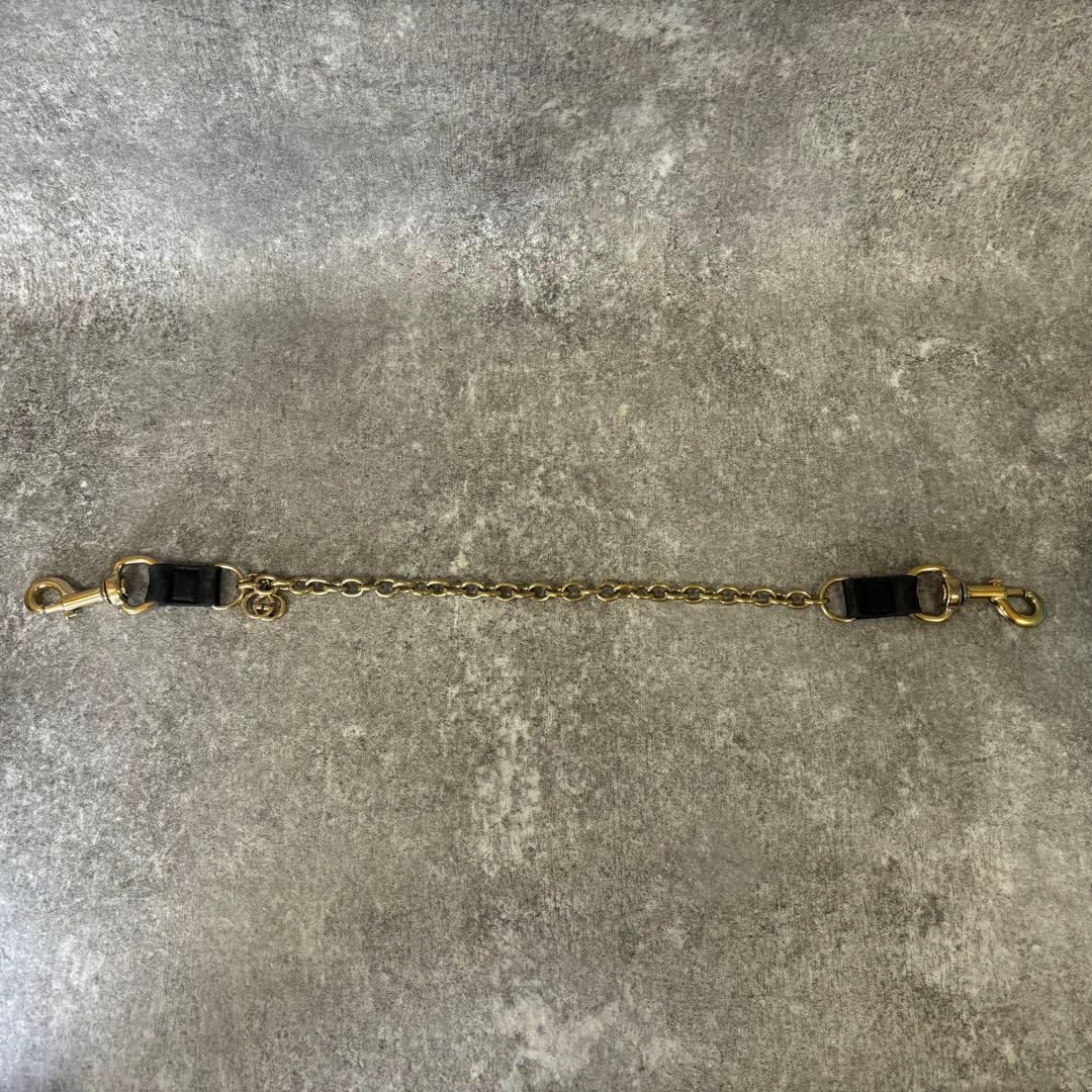 GUCCI グッチ　ウォレットチェーン　インターロッキング　ゴールド　レザー