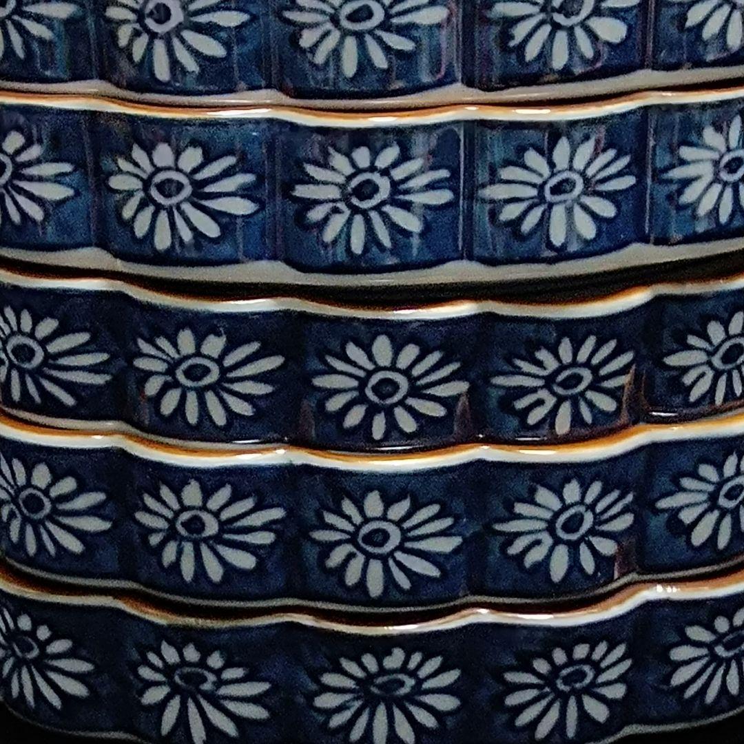 有田焼　源右衛門窯　染錦草花紋　深皿 刺し身皿　菊型中皿５枚　約18cm