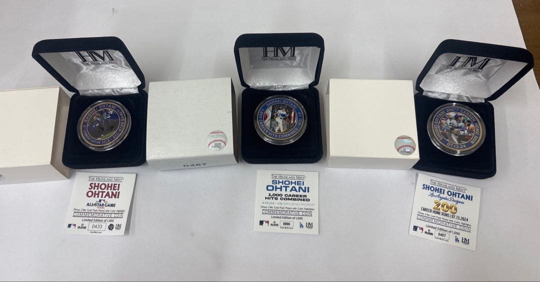 大谷翔平 記念メダル  3点セット MLB公式 限定品 付属品完備