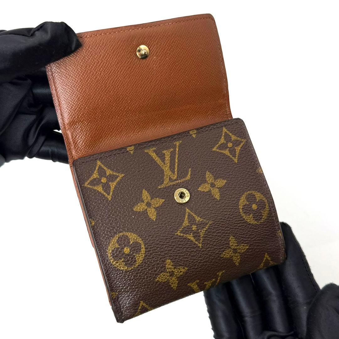 良品 ルイヴィトン モノグラム ポルトモネ ビエ カルトクレディ 財布 茶 W