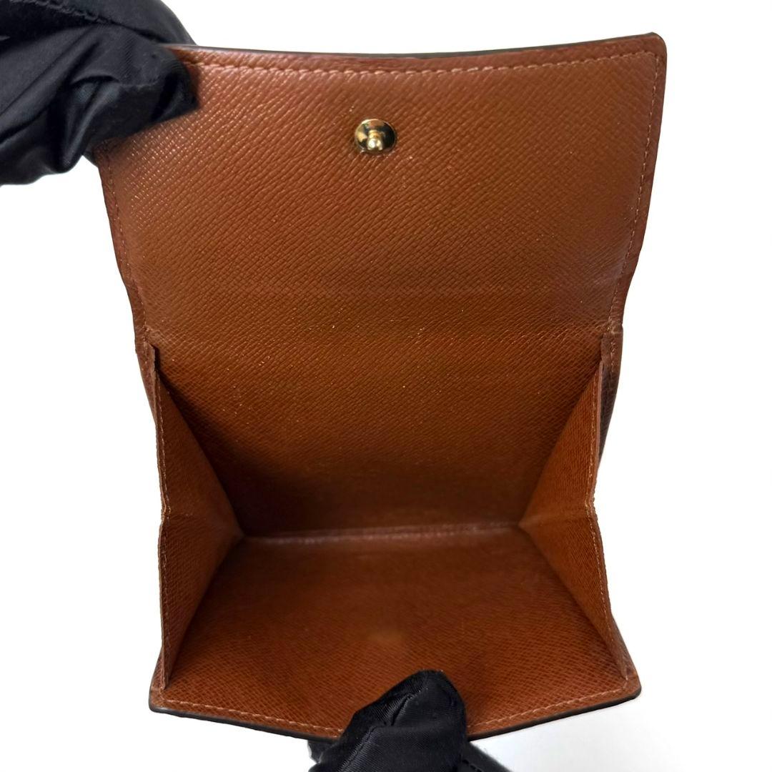 良品 ルイヴィトン モノグラム ポルトモネ ビエ カルトクレディ 財布 茶 W