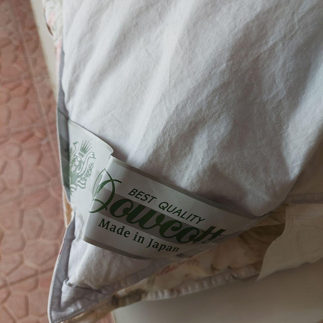 羽毛花柄掛け布団 ホワイトダウン1.5kg 中古品