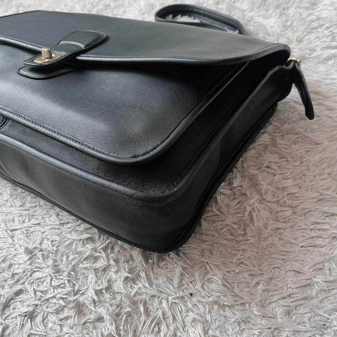 オールドコーチ USA製 ショルダーバッグ ブリーフバッグ ターンロック 黒