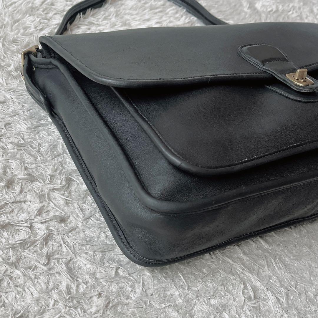 オールドコーチ USA製 ショルダーバッグ ブリーフバッグ ターンロック 黒