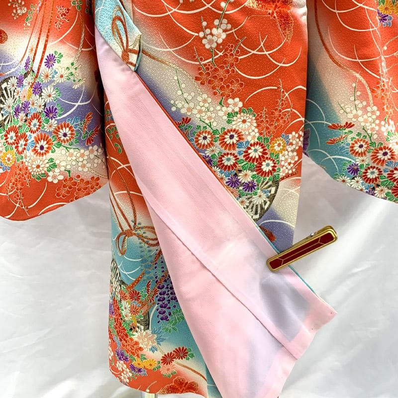 506ag80■七五三 節句 七歳 八歳 付き添いコーデ 着物&丸帯■良好