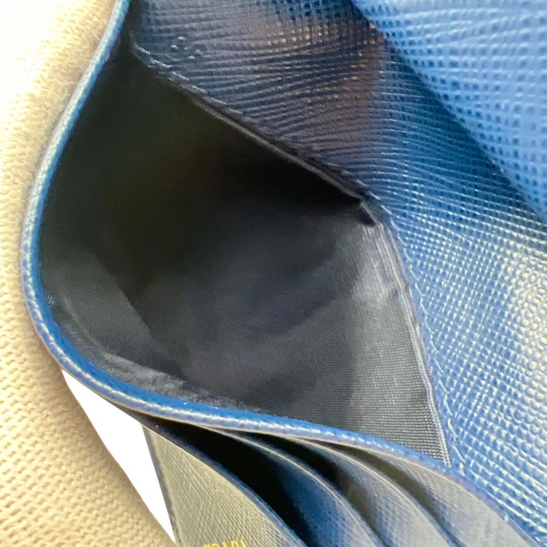 専用 PRADA ネイビー サフィアーノ レディース 折り財布 8053.