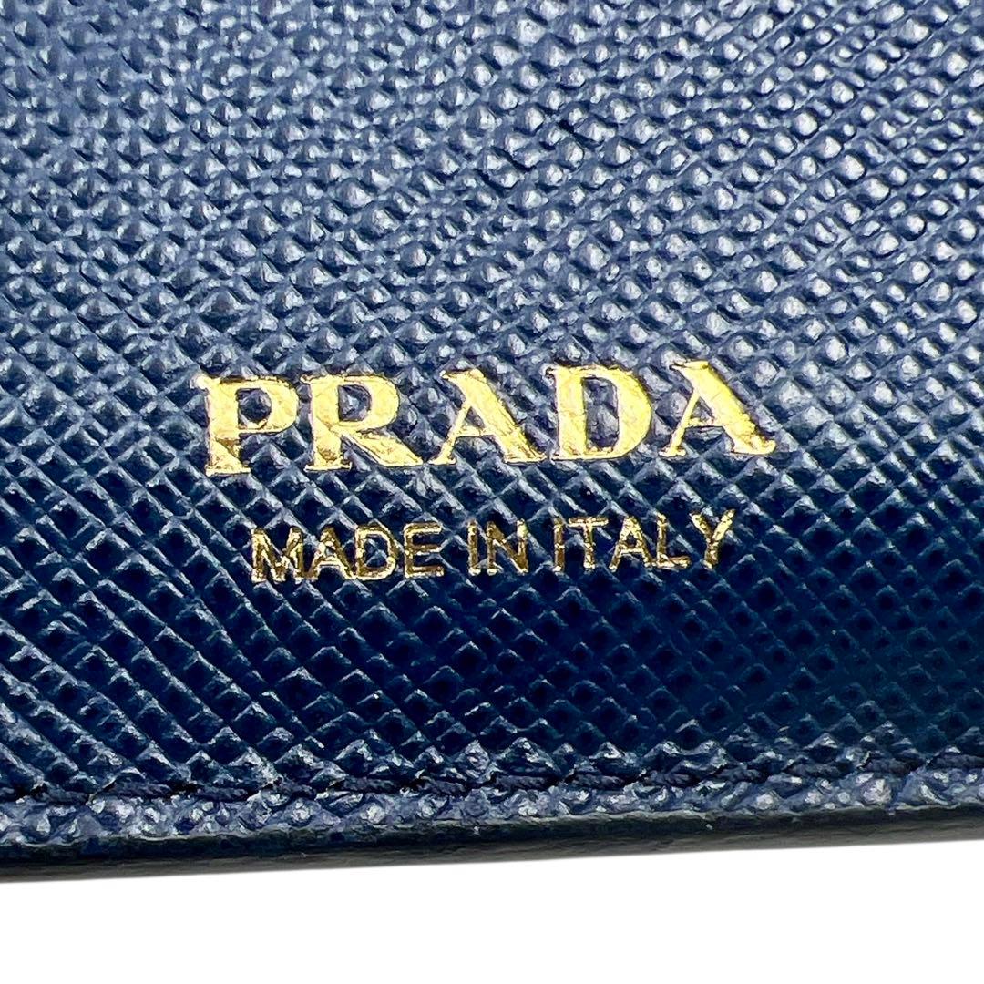 専用 PRADA ネイビー サフィアーノ レディース 折り財布 8053.
