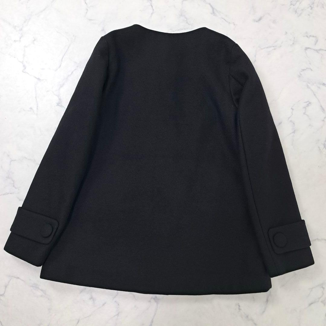 美品★ MONCLER モンクレール ノーカラー ウール コート ジャケット 黒