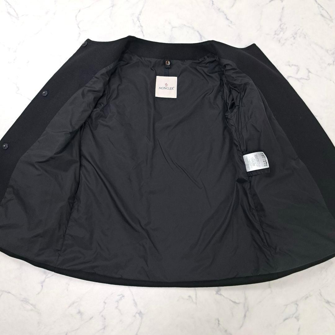美品★ MONCLER モンクレール ノーカラー ウール コート ジャケット 黒