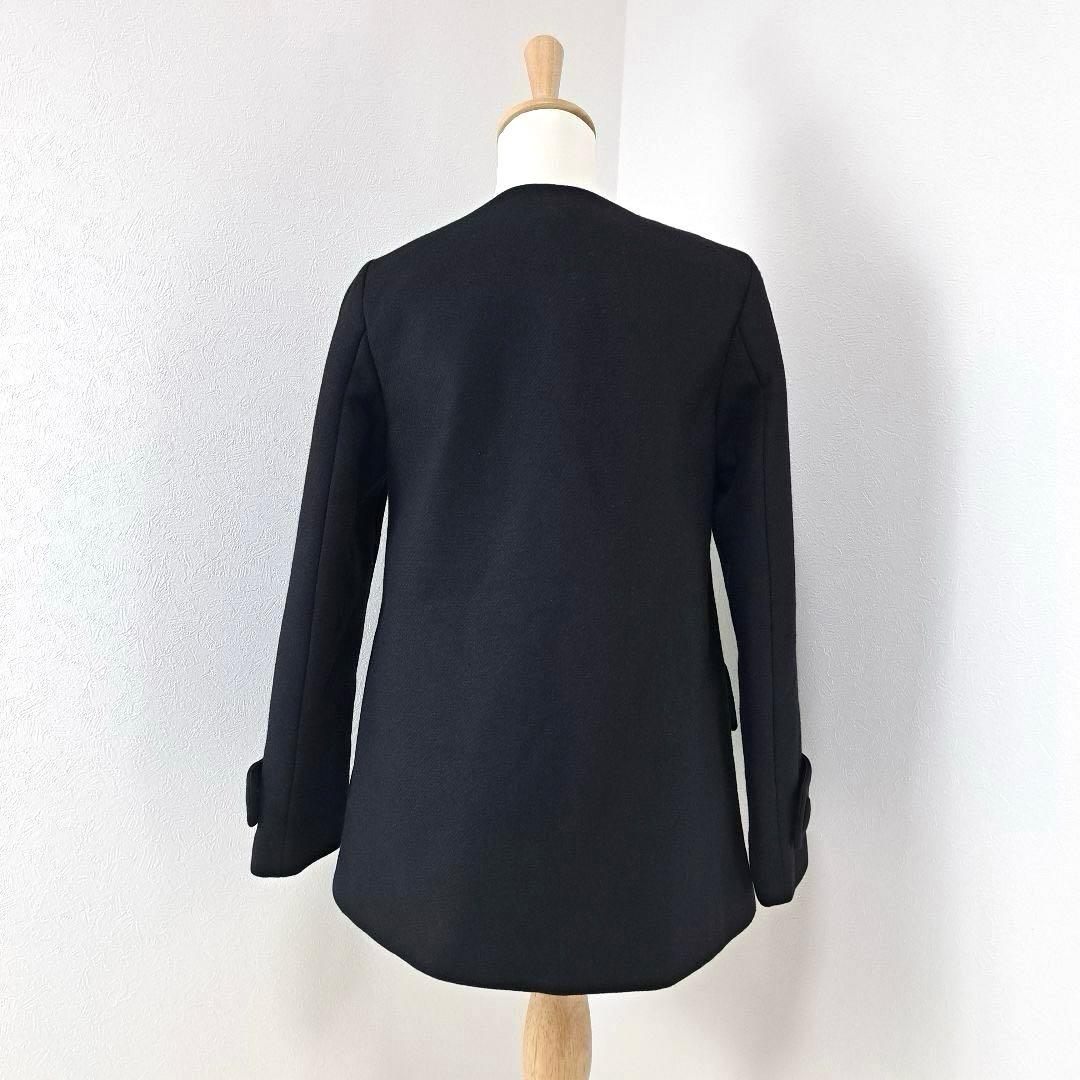 美品★ MONCLER モンクレール ノーカラー ウール コート ジャケット 黒