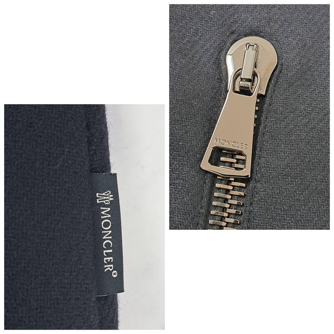 美品★ MONCLER モンクレール ノーカラー ウール コート ジャケット 黒
