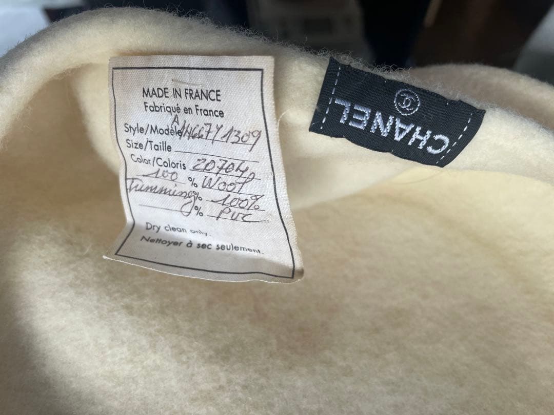 シャネル　ビニールカメリア　ベレー帽　ヴィンテージ　レア