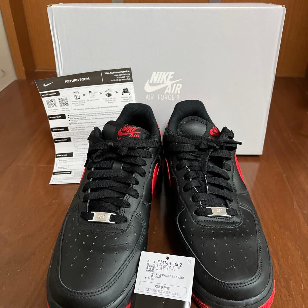 NIKE エアフォース1'07 ブラック✖️レッド