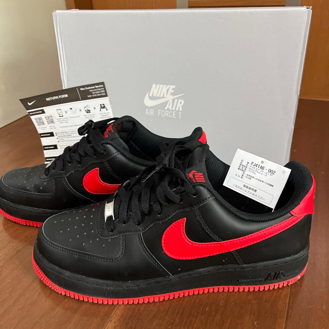 NIKE エアフォース1'07 ブラック✖️レッド