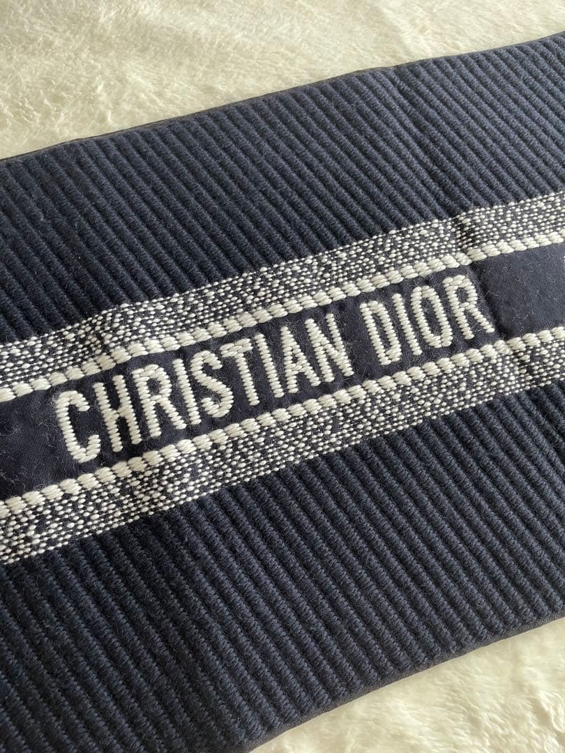クリスチャン・ディオール ネイビー マフラー 大判 リバーシブル