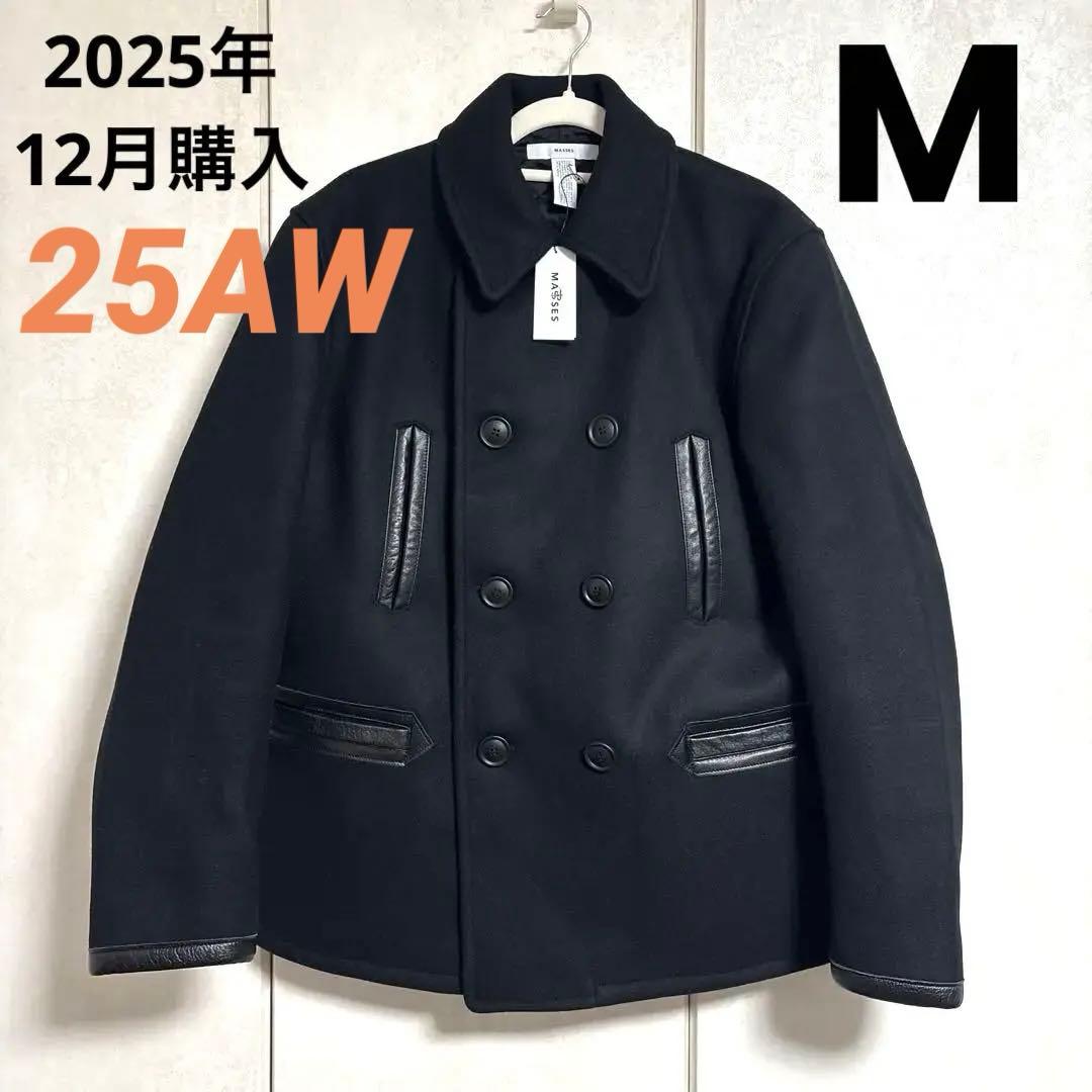【新品極美品】25AW★MASSES（マシス）Pコート 黒M メルトン