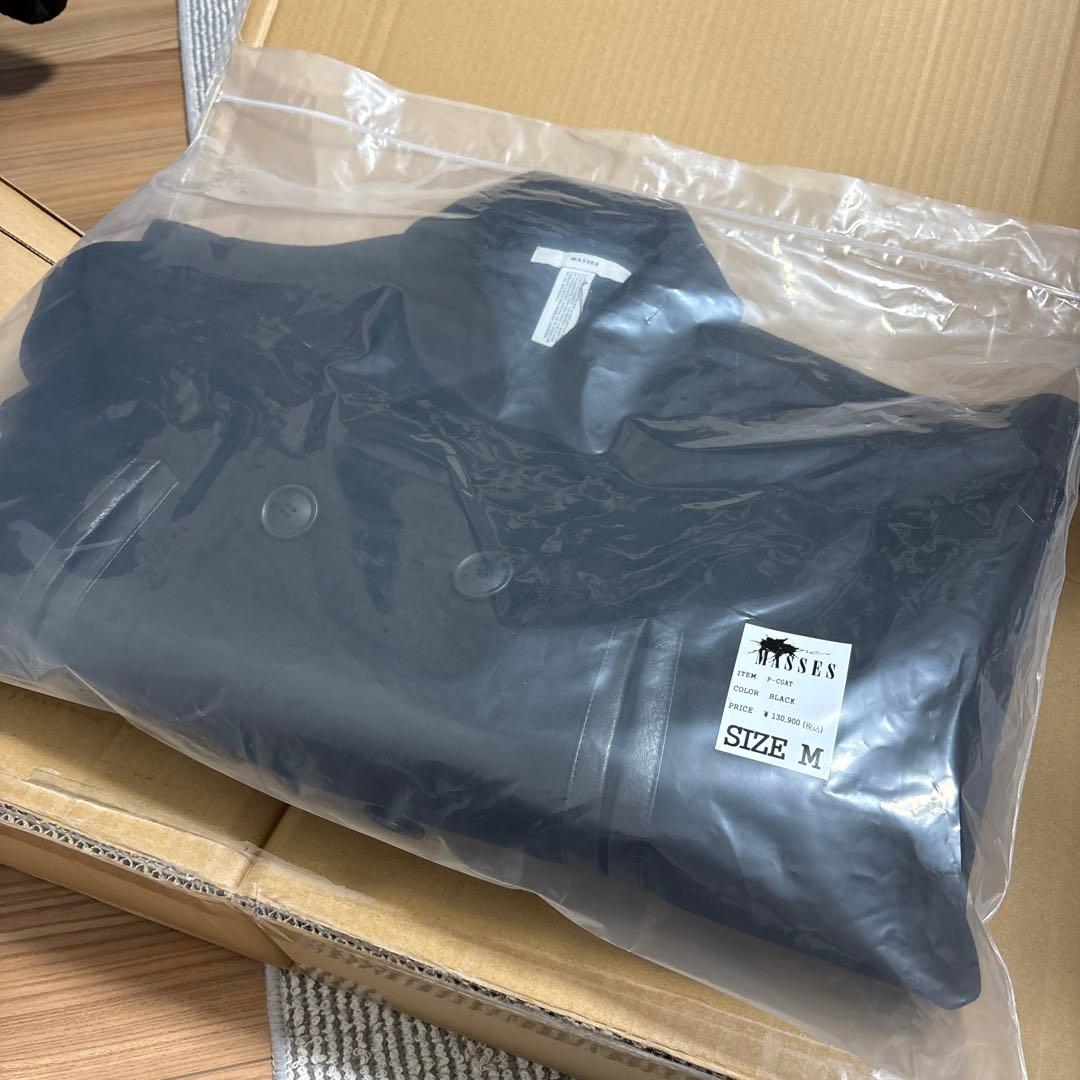 【新品極美品】25AW★MASSES（マシス）Pコート 黒M メルトン