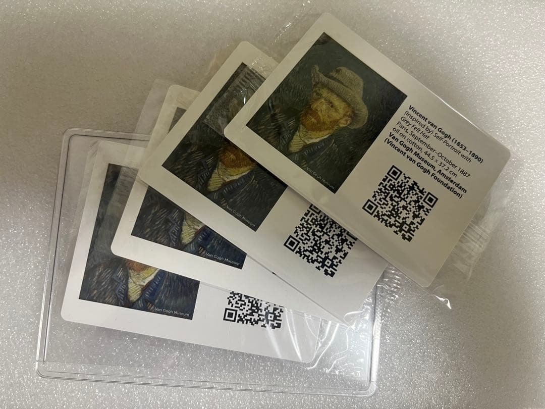 ピカチュウ グレーのフェルト帽　ゴッホピカチュウ　台紙のみ　4枚セット