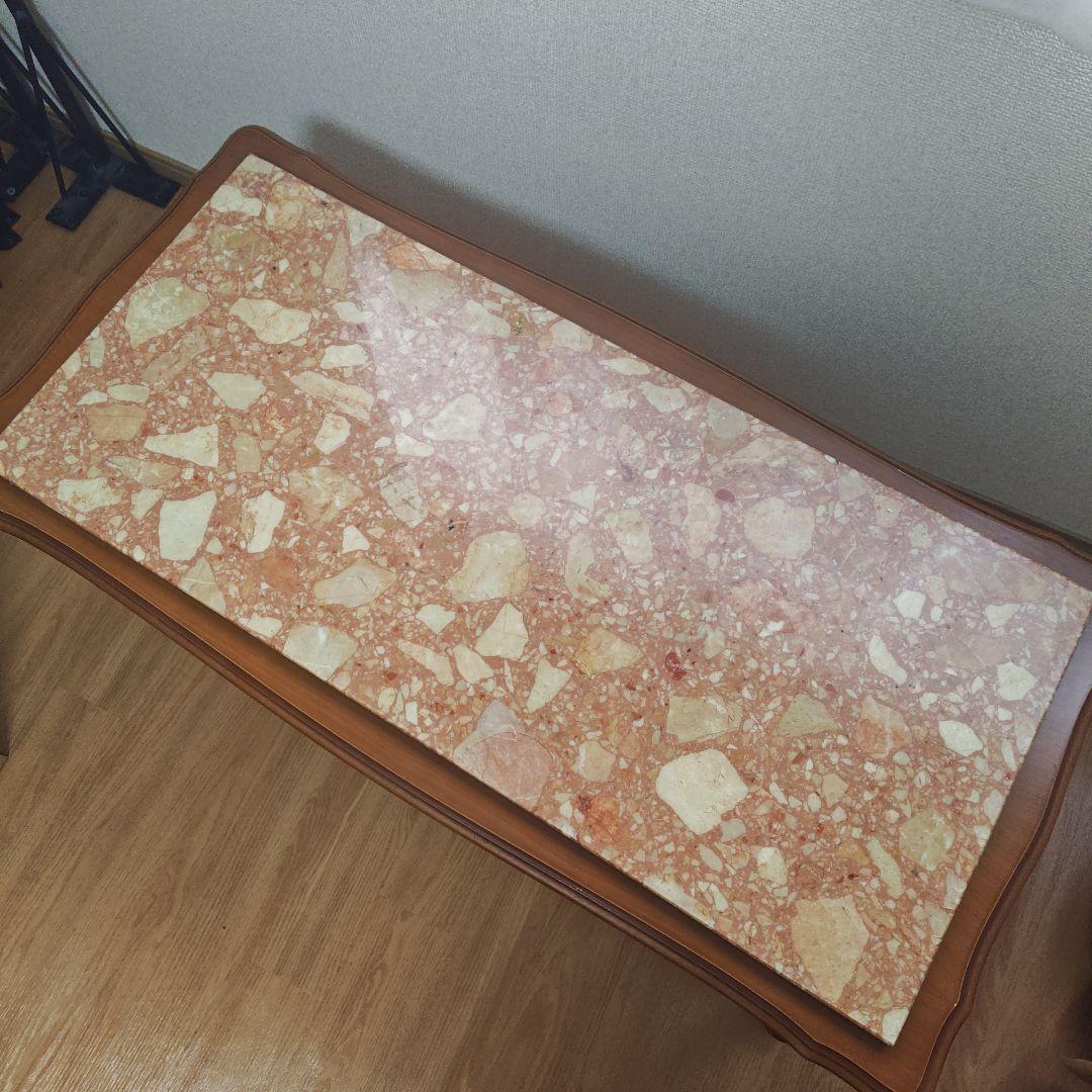 イタリア製 大理石テーブル 天然石 猫足 センターテーブル ローテーブル 長方形