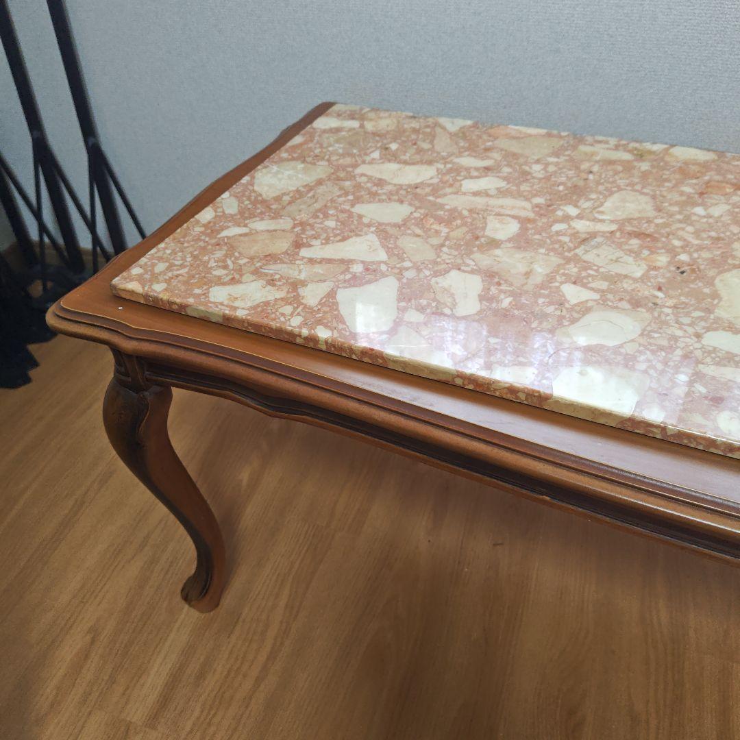 イタリア製 大理石テーブル 天然石 猫足 センターテーブル ローテーブル 長方形