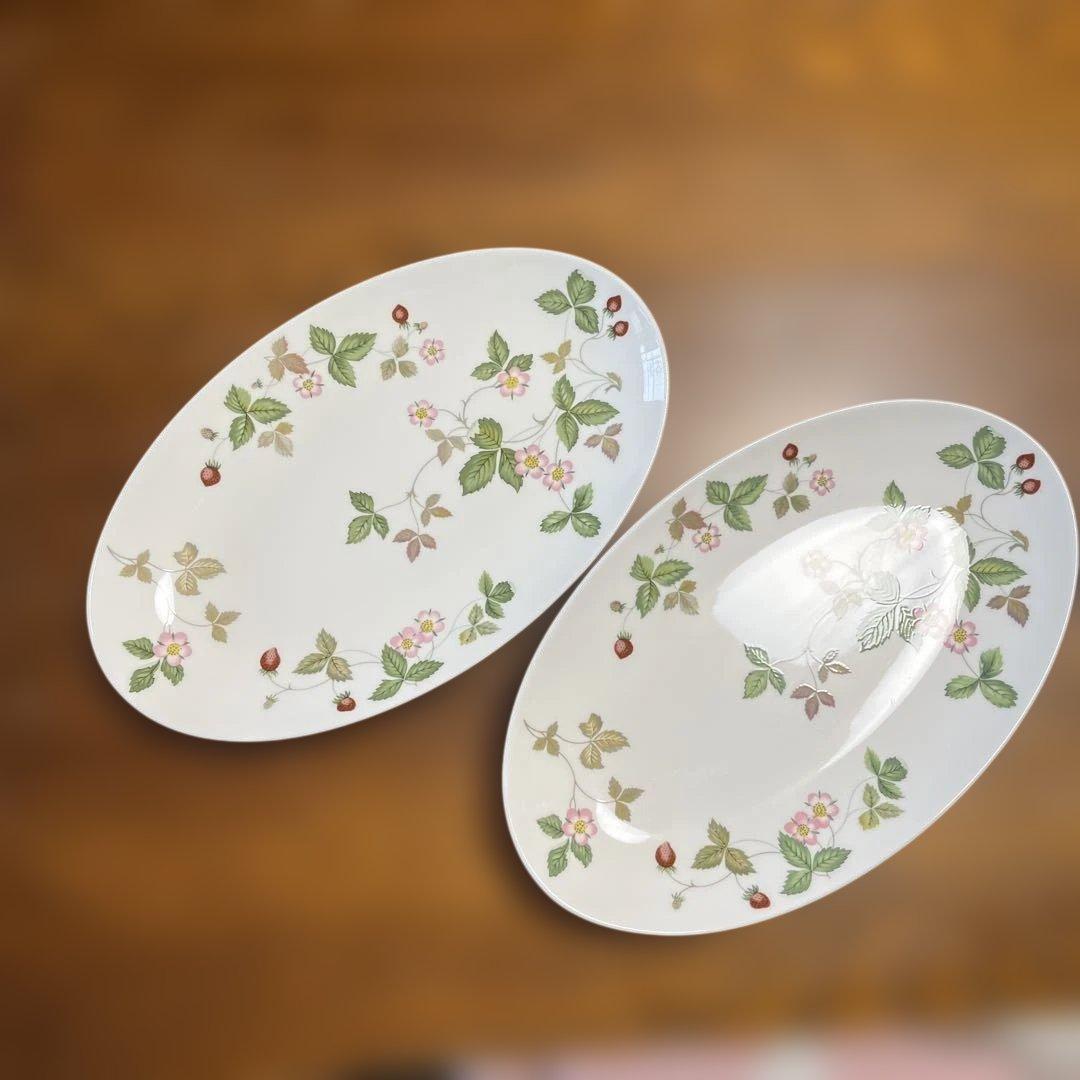 ウェッジウッドワイルドストロベリーカジュアルオーバルプレートセット