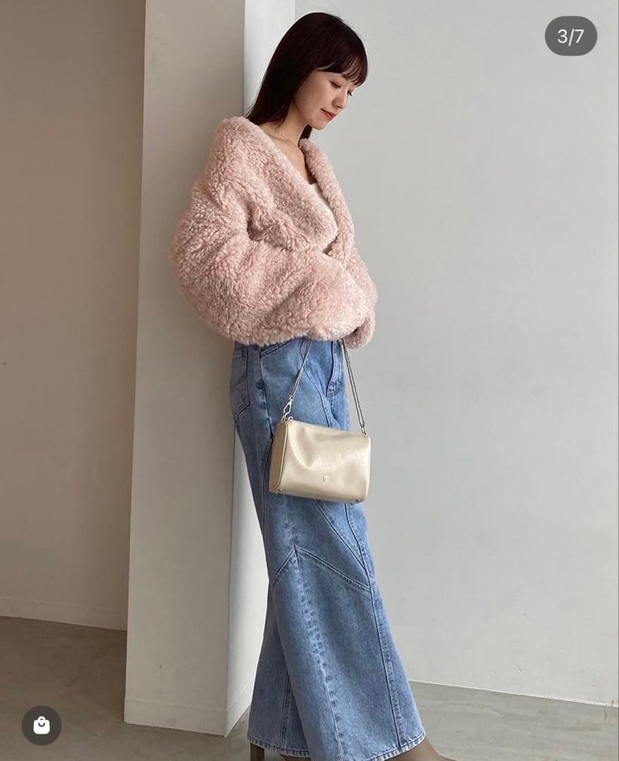 snidel ショートボアコート (ピンク)