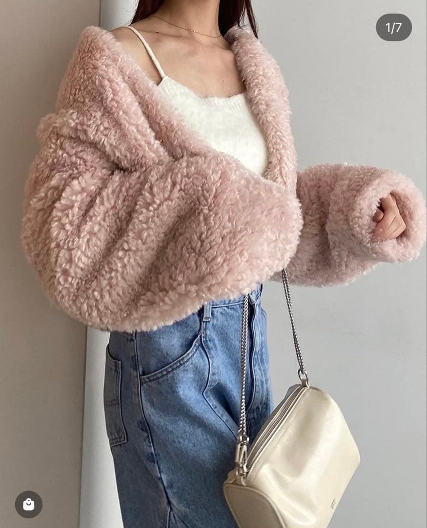 snidel ショートボアコート (ピンク)