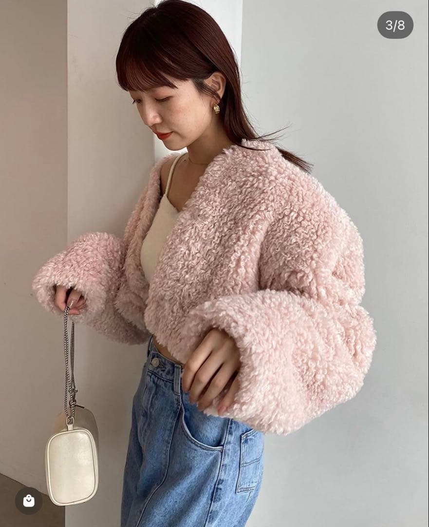 snidel ショートボアコート (ピンク)