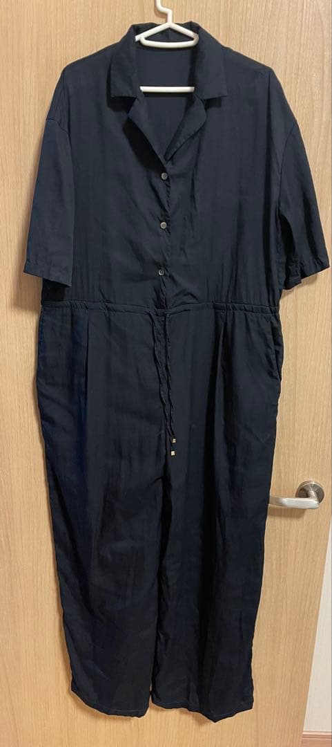 ネイビー 半袖オールインワン