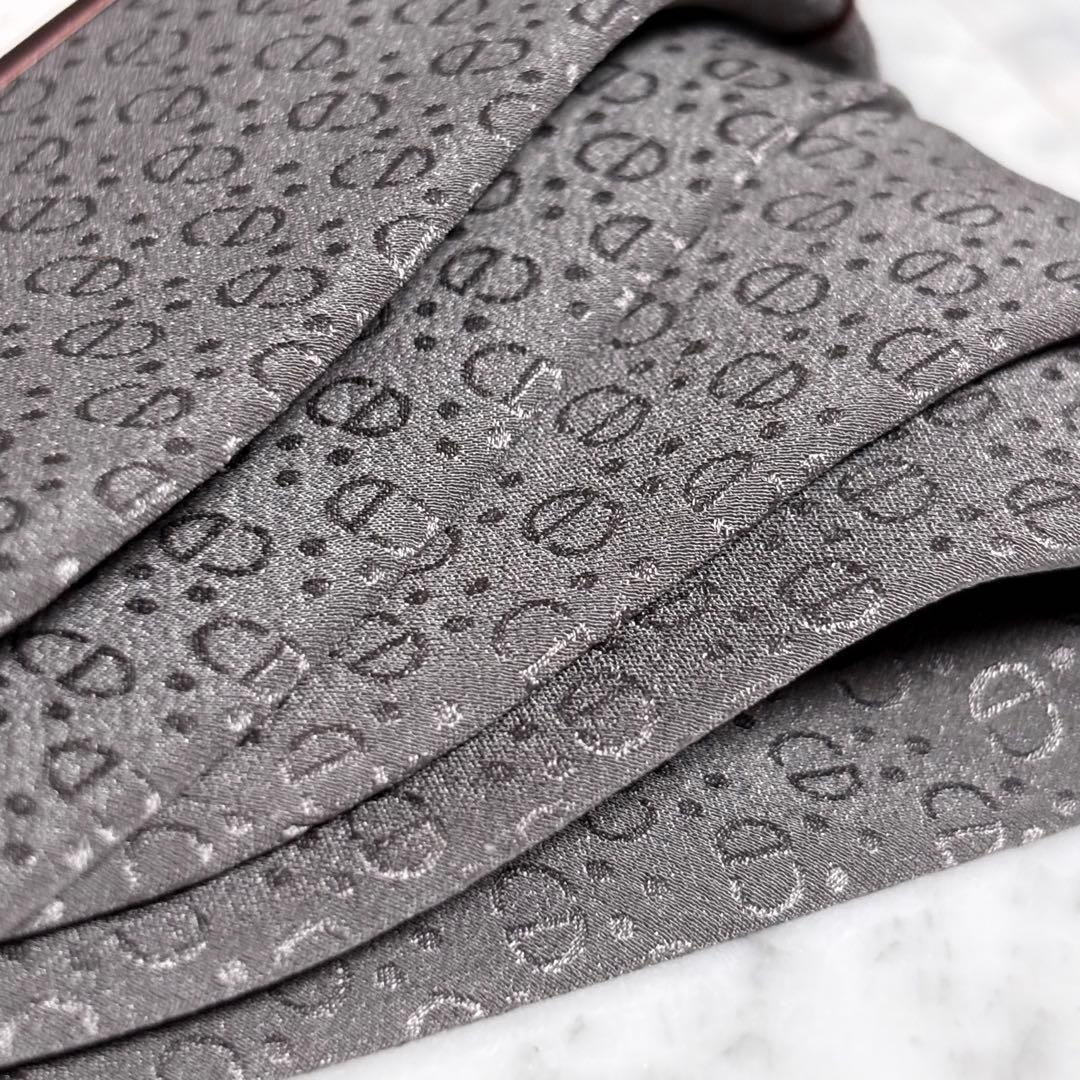 Christian Dior ネクタイ グレー系 CDロゴ柄 パターン柄