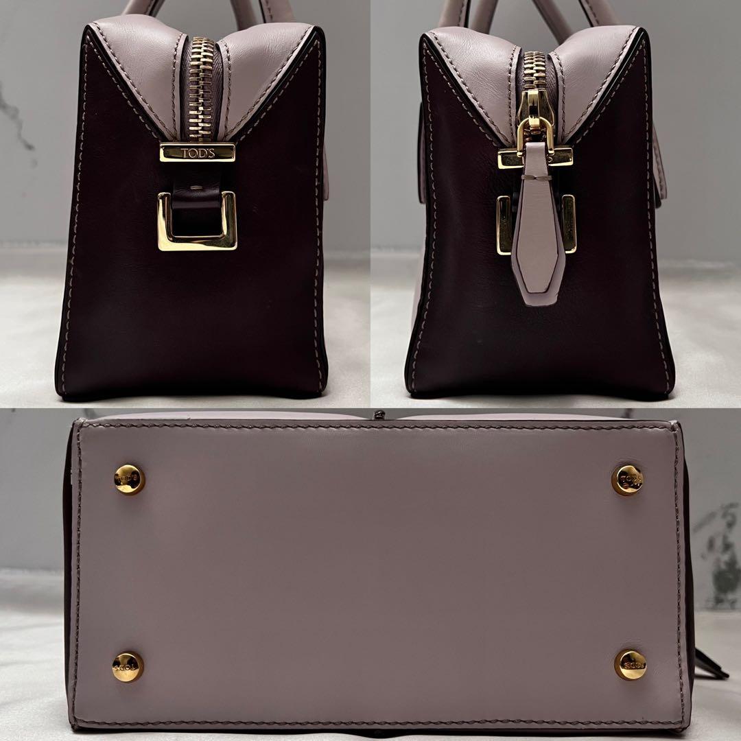 ◇レア美品◇トッズ　Dキューブ　2wayミニショルダーバッグ　バイカラー　レザー