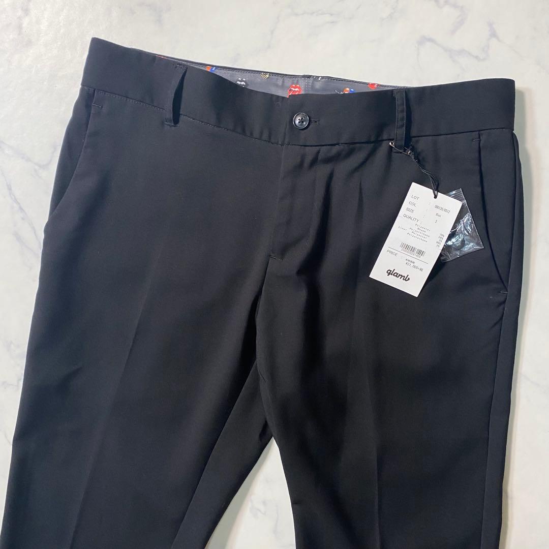 【新品未使用】スラックス　ローリングストーンズコラボ　タグ付き　サイズ3　総柄